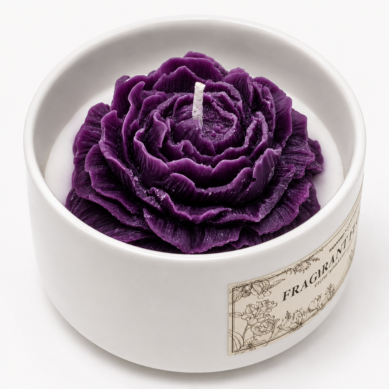 Udara Wood & Porcelain Scented Candle- Lavender