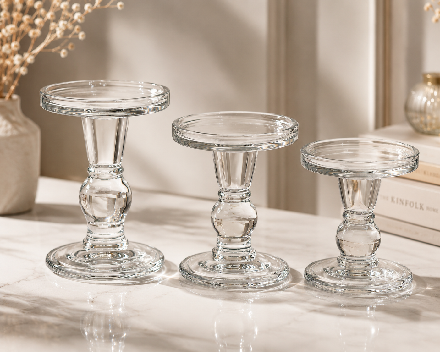Candle and Reed Diffuser Stand-Glass & Metal