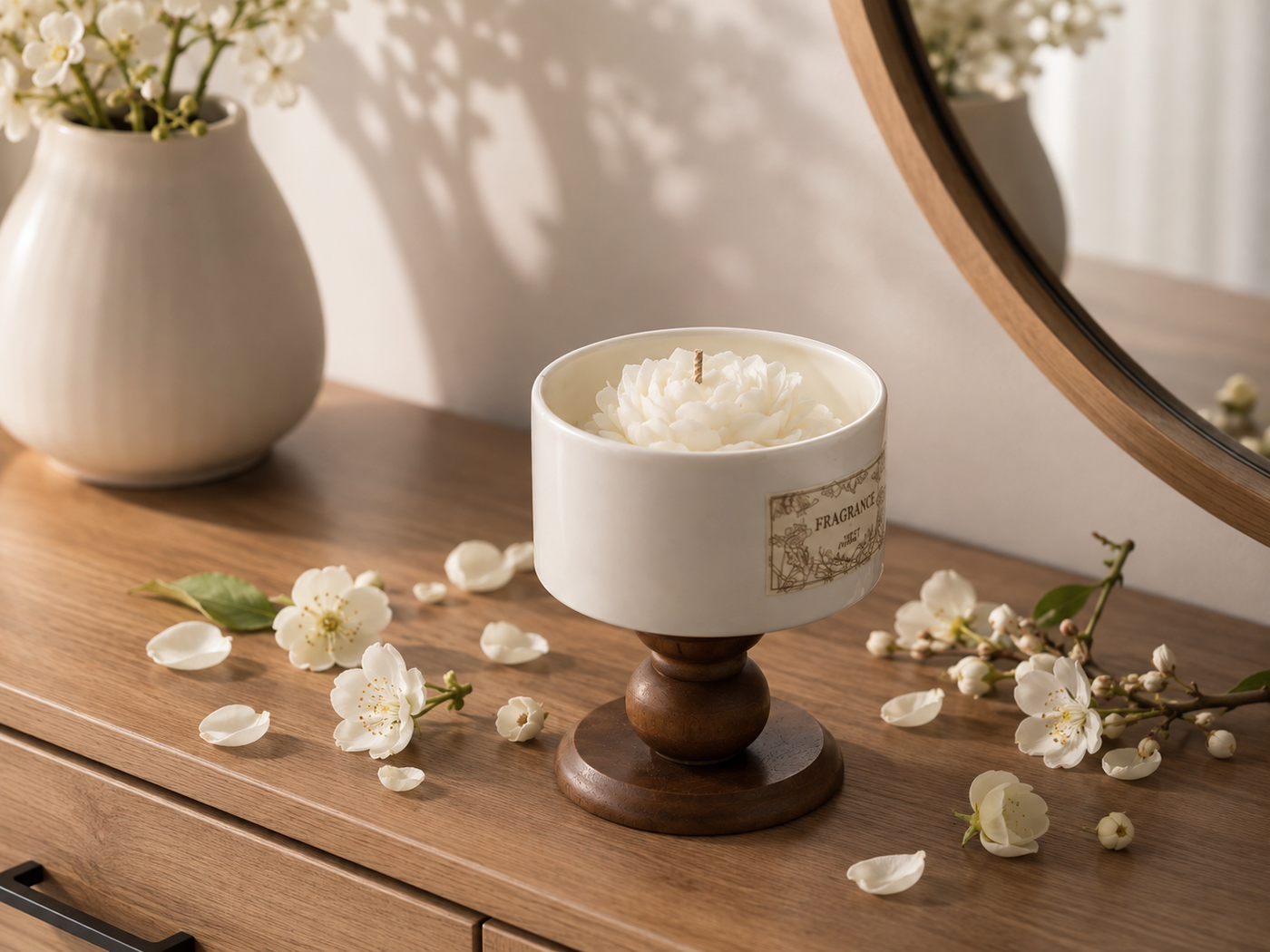 Udara Wood & Porcelain Scented Candle -English Pear