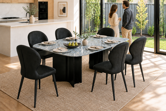 Lumi &amp; Aston Noir 7-Piece Dining Set